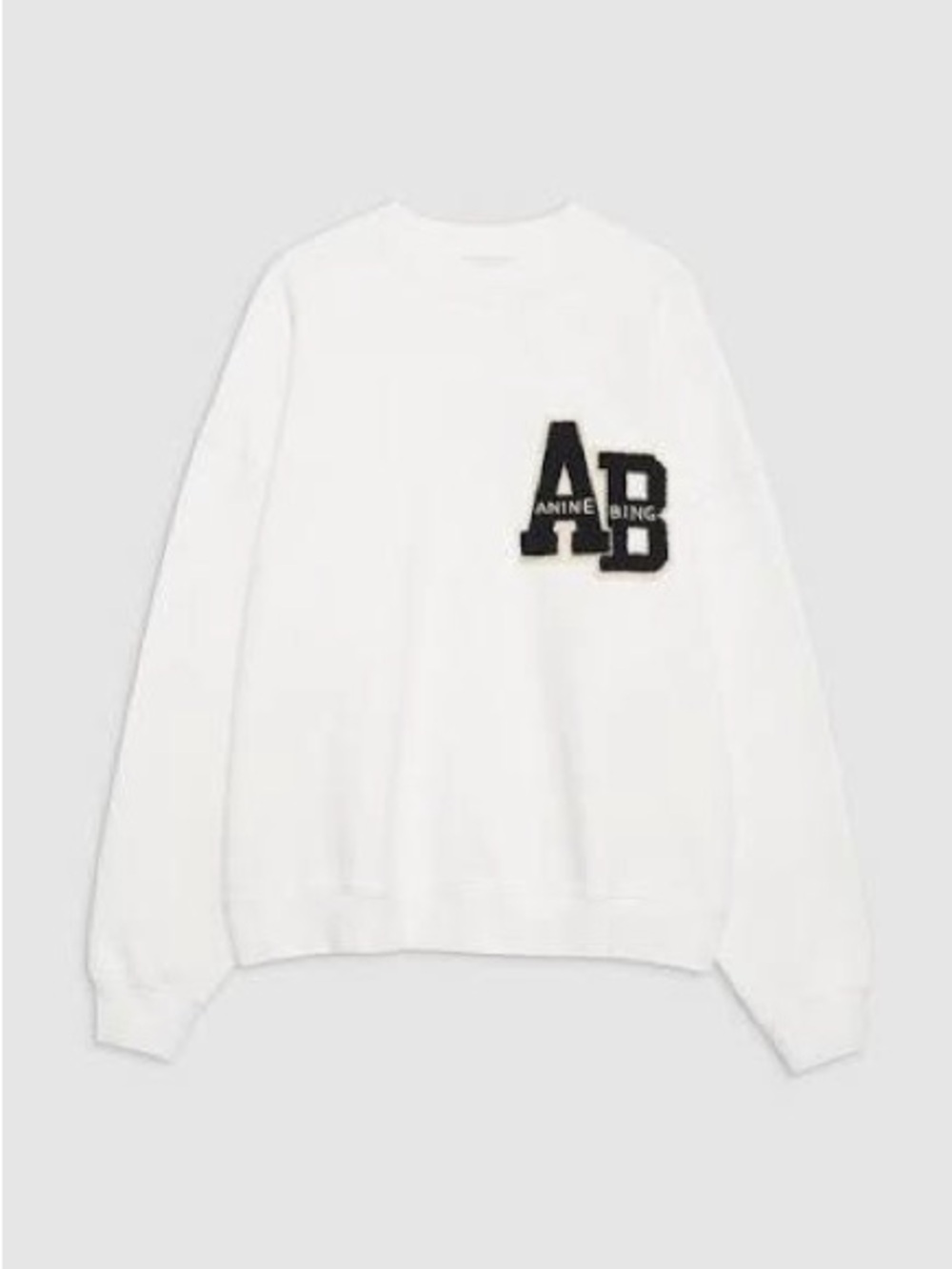 ANINE BING MILES Preppy Style Pullover Sweatshirt {$220} Letterman Logo Crest SM